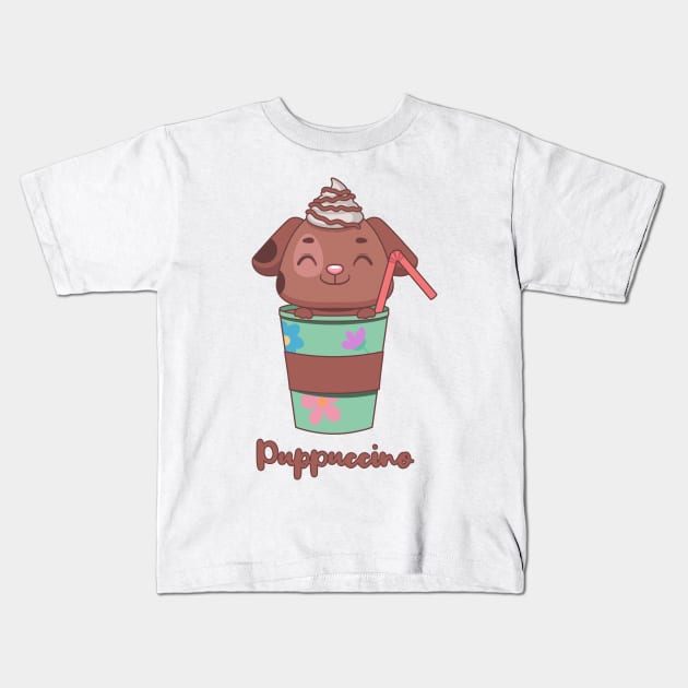 Puppuccino Kids T-Shirt by GazingNeko